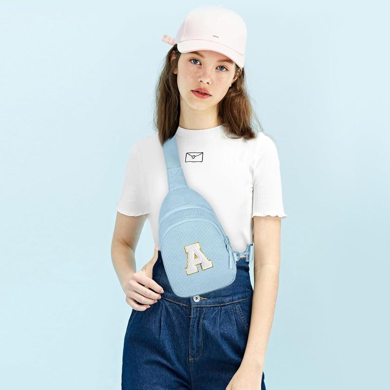 Viverte Small Corduroy Sling Bag Initial Crossbody Bag Fanny Pack for Girls Personalized Birthday Gifts for Teen Girls Gifts - Image 2